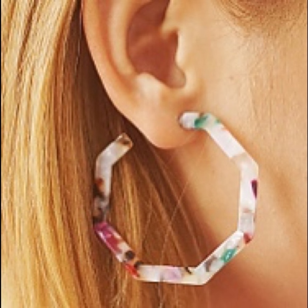 Tortoise Acetate Geometric Multicolor Earrings